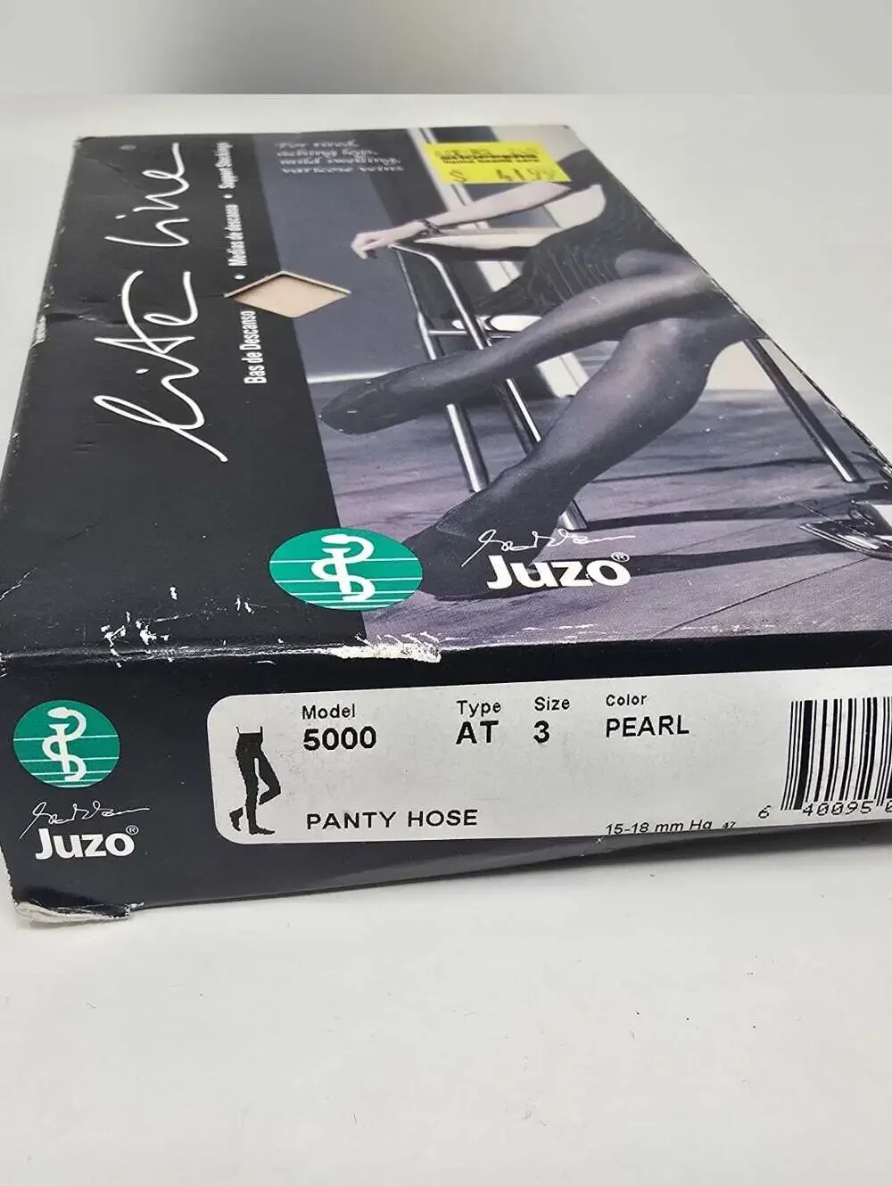 Juzo Lite Line Pantyhose Pearl Made in Italy Vintage 90s Y2K AT Size 3 12-16mmHG